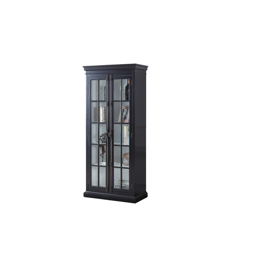 Polich Black and White Storage Curio Cabinet