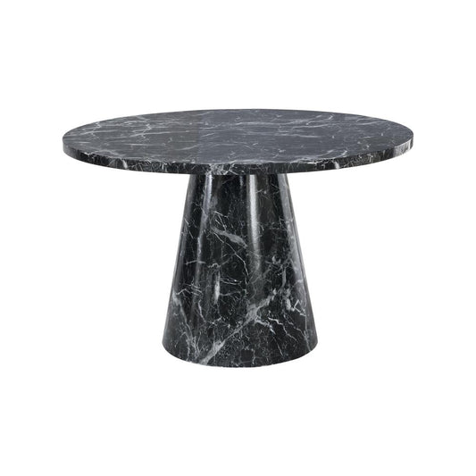 Best Master  Black/White Faux Marble Round Dining Table