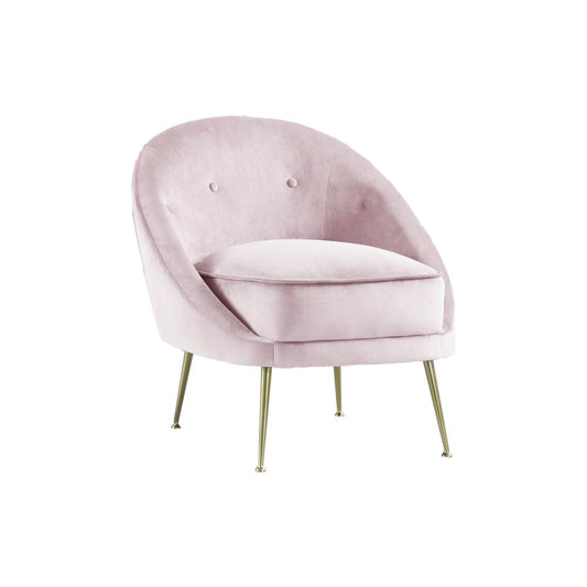 Best Master Furniture Olivia 19" Velvet Accent Chair with Gold Legs in Pink