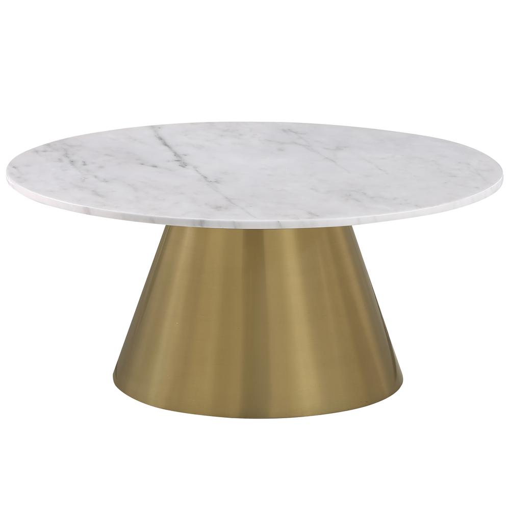 Jacobsen White Round Marble Coffee Table