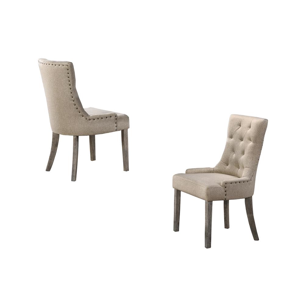 Best Master Furniture Crystal Wood Dining Side Chair in Mocha/Natural (Set of 2)