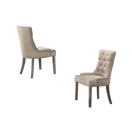 Best Master Furniture Crystal Wood Dining Side Chair in Mocha/Natural (Set of 2)