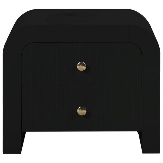 Bellagio Black Wood 2 Drawer Nightstand