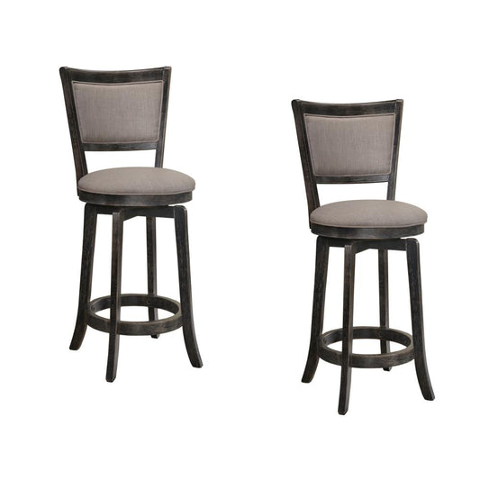 Best Master Furniture Maria 29" Transitional Wood Bar Stool in Gray (Set of 2)