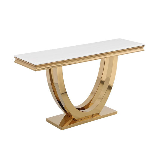 Danis Stone Marble Laminate Gold Sofa Table