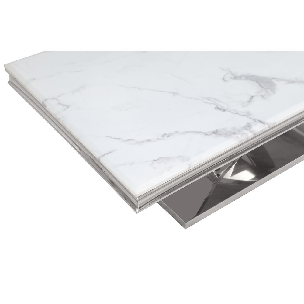 Blythe Stone Marble Laminate Silver Coffee Table