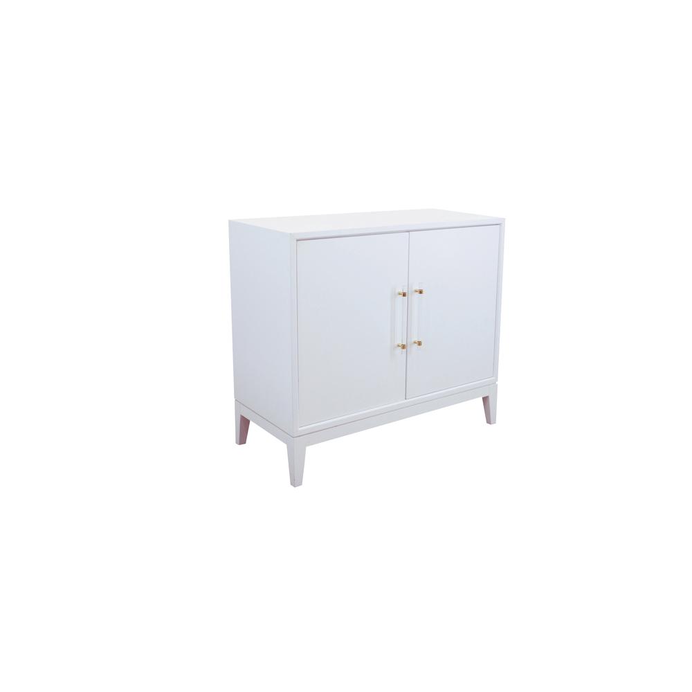 Best Master Furniture Orbis 38" Modern Wood Cabinet in White Lacquer