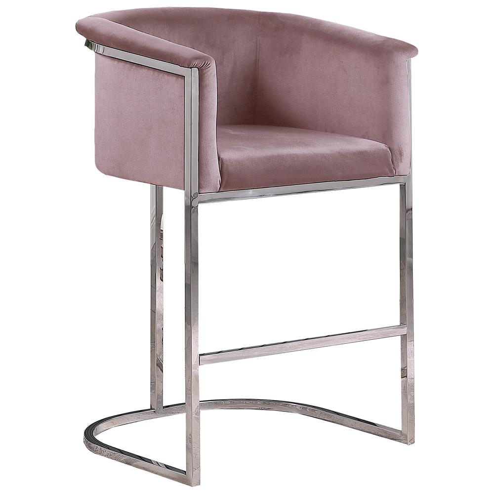 Lexie Pink Bar Stools with Silver Base(Set of 2)