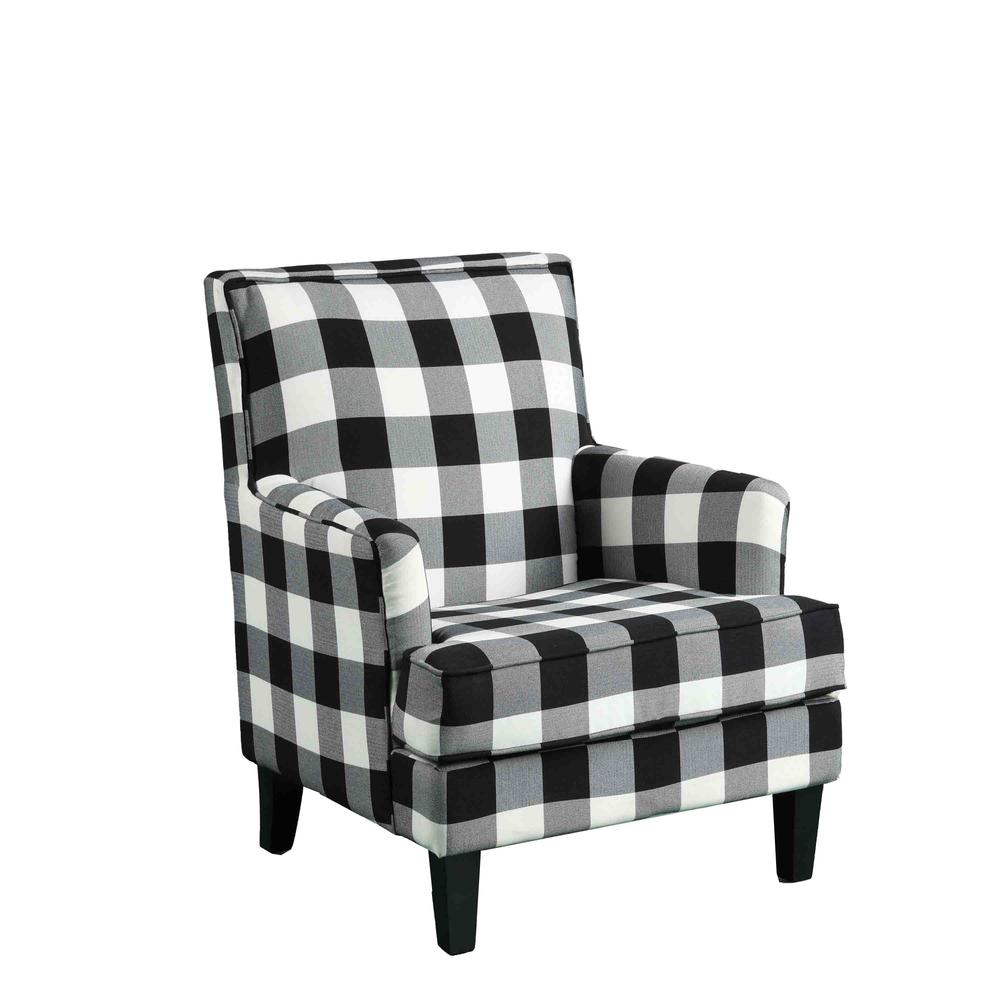 Best Master Furniture Saladin 30" Transitional Fabric Arm Chair in Black/White