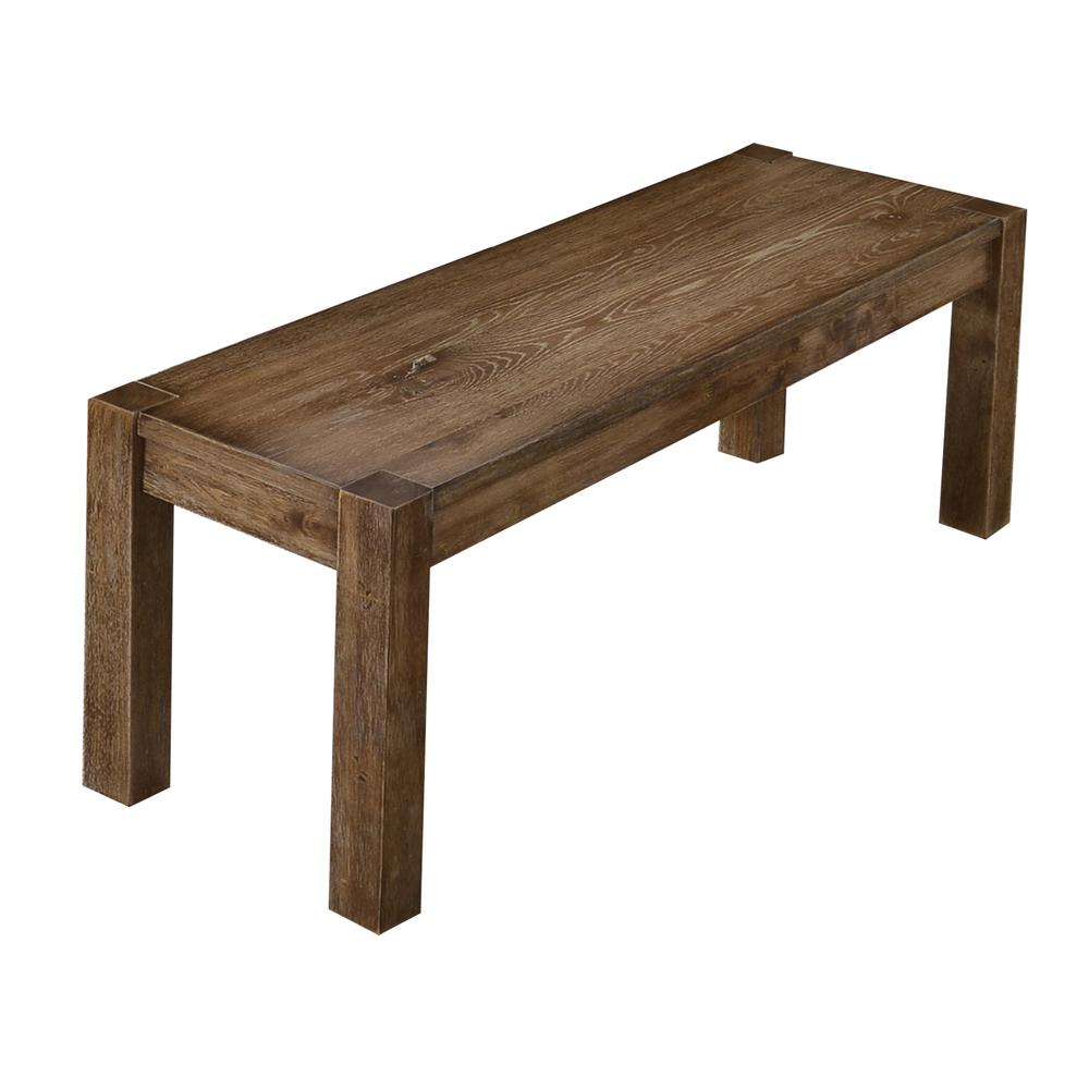 Best Master Furniture Janet 48" Transitional Wood Dining Bench in Driftwood