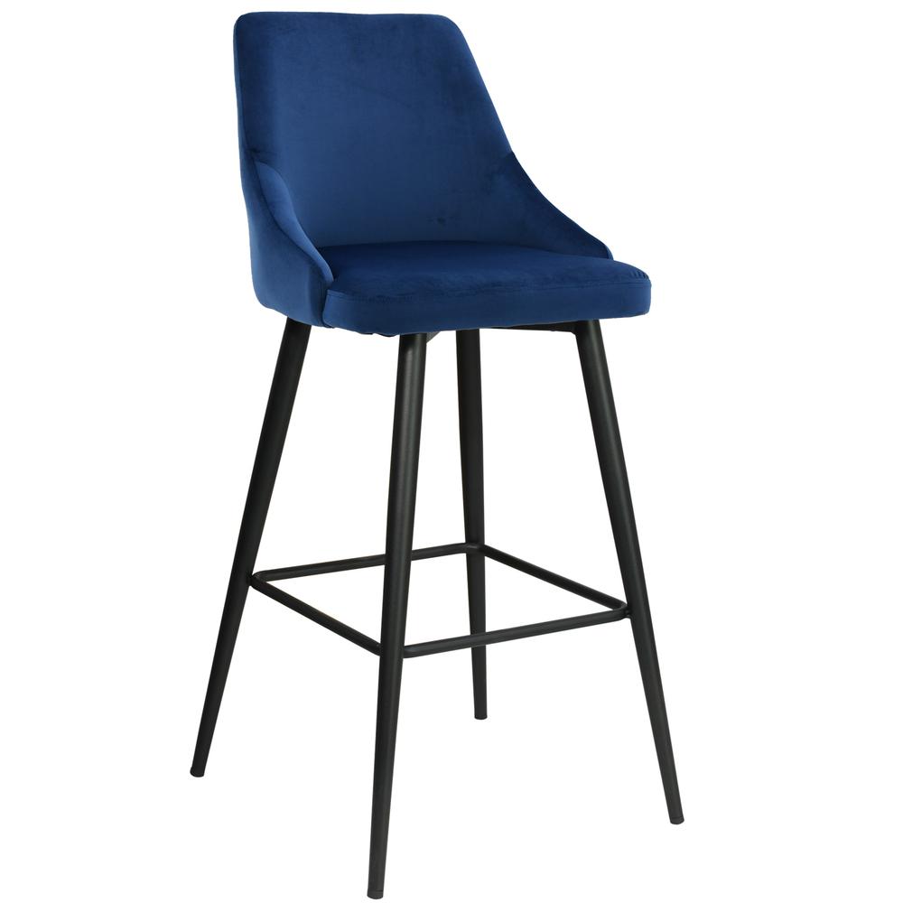 Best Master Furniture Sunset 30" Fabric Bar Stool in Blue (Set of 2)