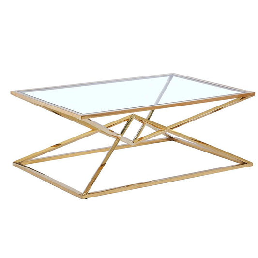 Emerson Gold Glass Coffee Table