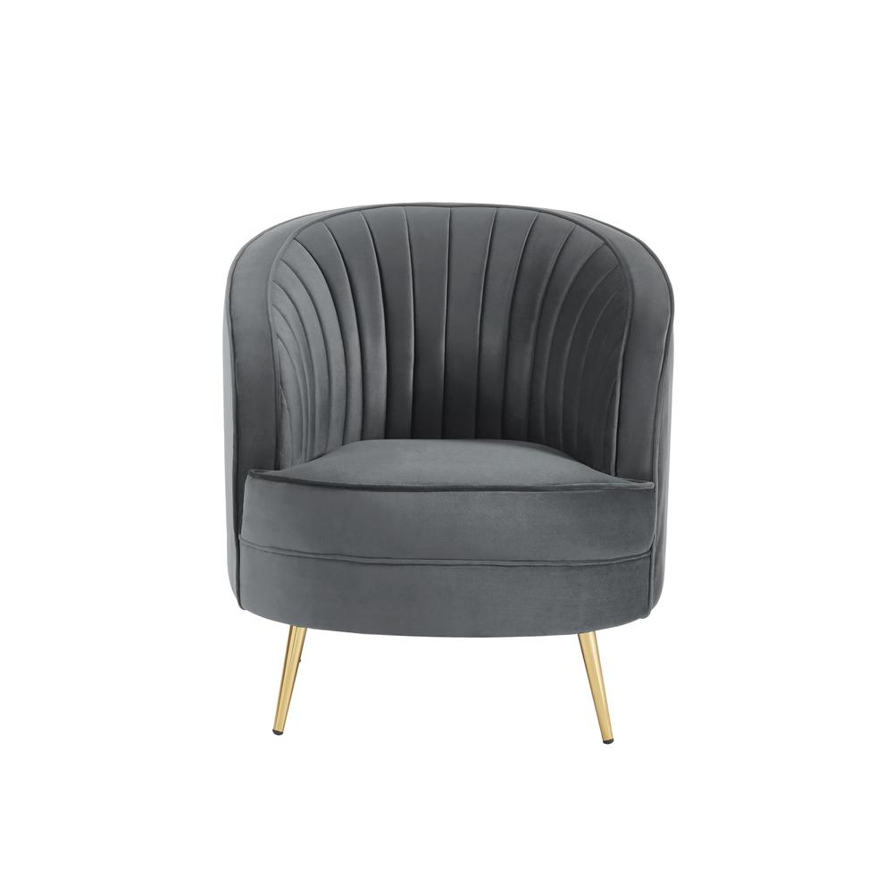 Wallace Modern Velvet Accent Chair in Gray