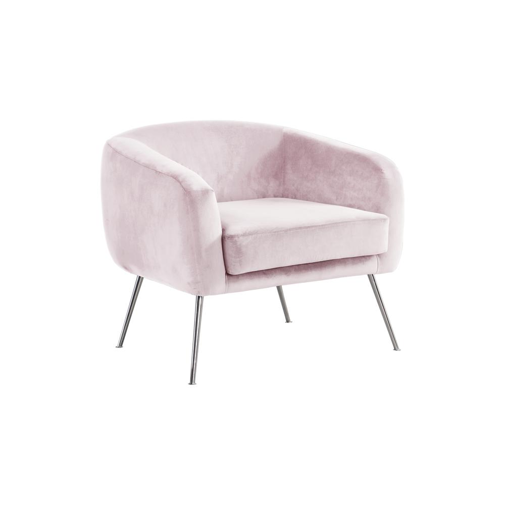 Best Master Furniture Oliver 18.5" Modern Velvet Accent Chair in Pink