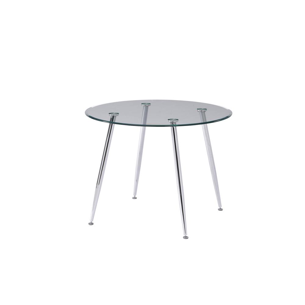 Best Master Furniture Patrik 40" Modern Metal Dining Table in Silver