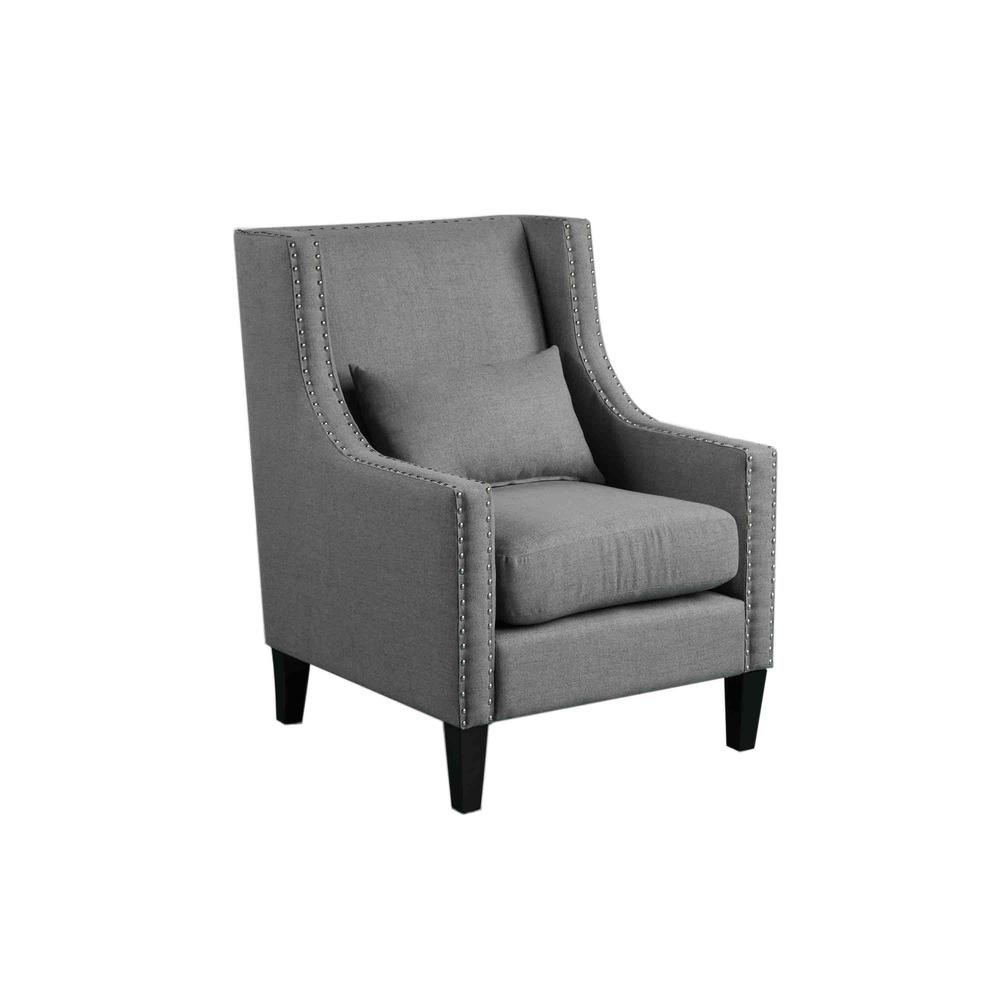 Best Master Furniture Glenn 20" Transitional Fabric Arm Chair in Dark Gray