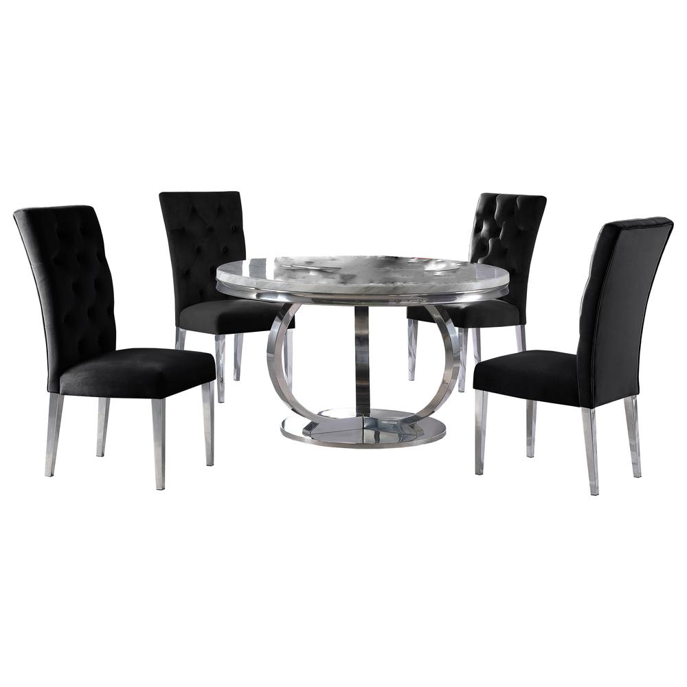 Best Master Furniture Lexington 52"  Round Dining Set in Black