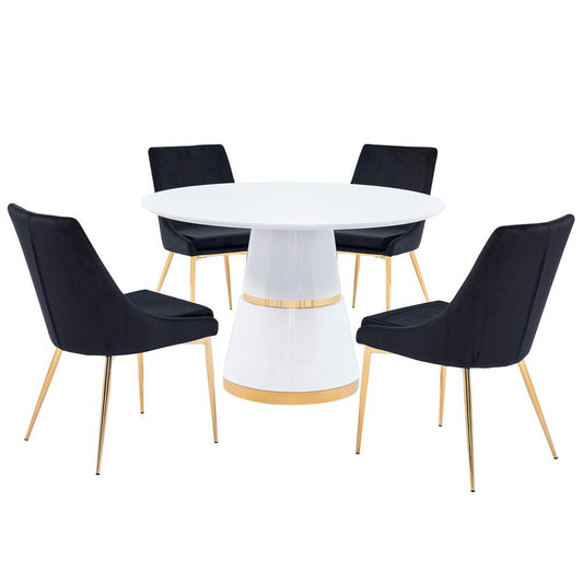 Taylor 5-Piece Dining Set in Black