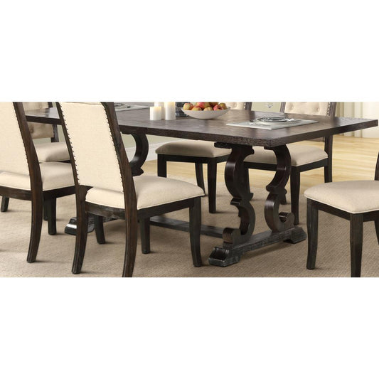 Best Master Furniture 90" Rectangular Solid Wood Dining Table in Brown