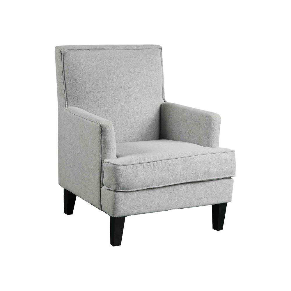 Best Master Furniture Saladin 30" Transitional Fabric Arm Chair in Light Gray