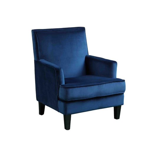 Best Master Furniture Saladin 30" Transitional Velvet Arm Chair in Blue