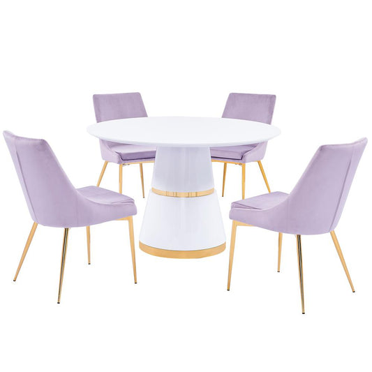 Taylor 5-Piece Dining Set in Pink