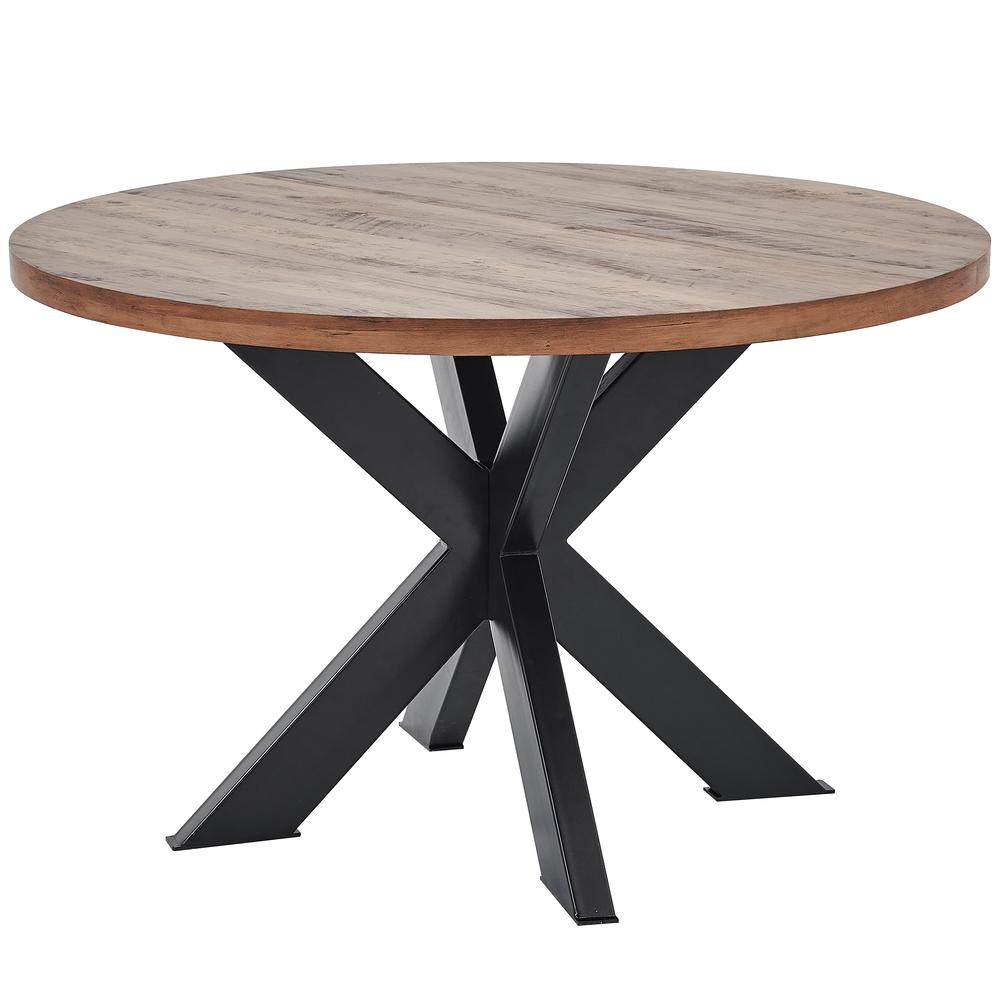 Best Master Furniture Dolph Rustic Natural Oak Wood Round Dining Table