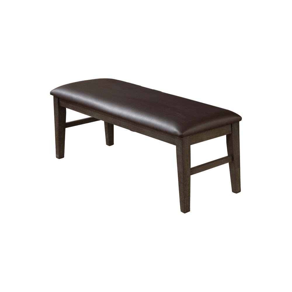 Best Master Furniture Wendy 48" Faux Leather Dining Bench in Dark Gray