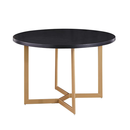 Sunland Black with Bronze Accents Round Wood Dining Table