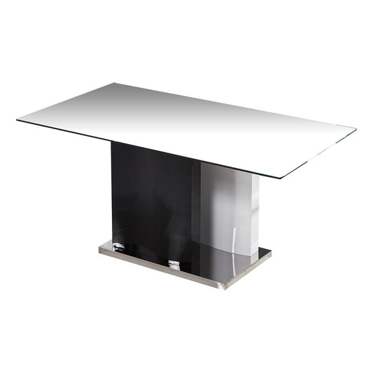 White High Gloss Rectangular Glass Dining Table