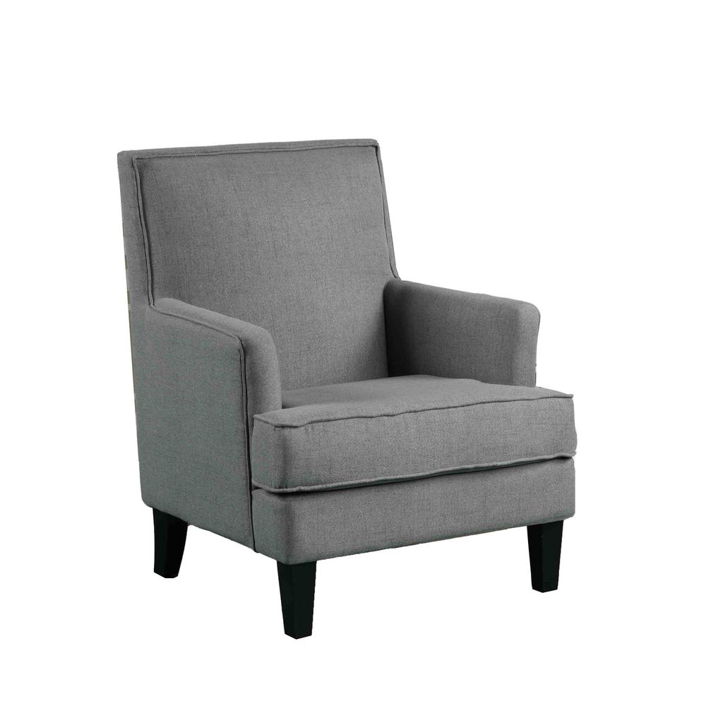 Best Master Furniture Saladin 30" Transitional Fabric Arm Chair in Dark Gray