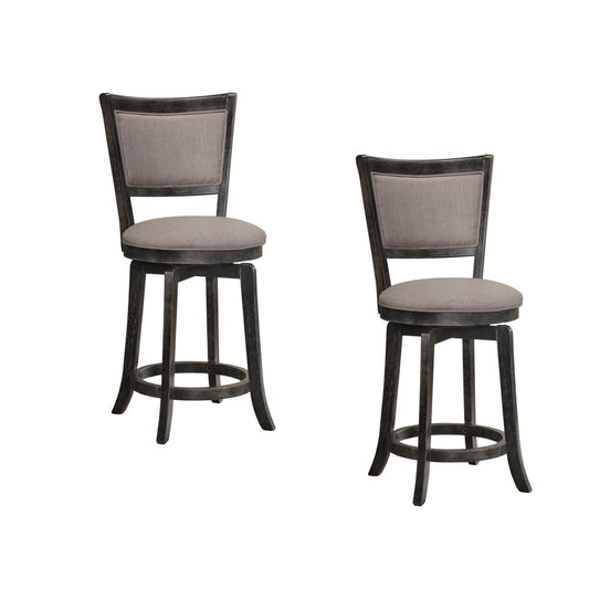 Best Master Furniture Maria 24" Transitional Counter Stool in Gray (Set of 2)