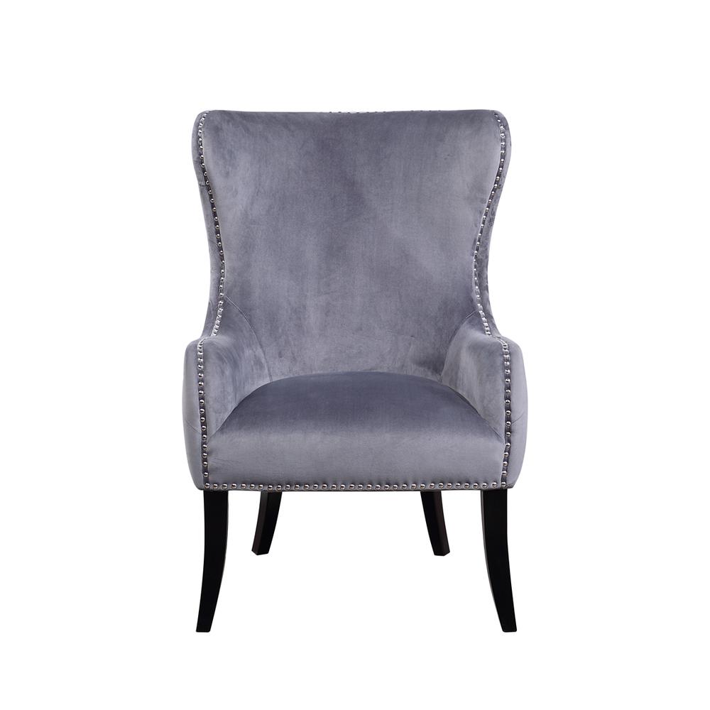 Best Master Furniture Valeria Gray Tufted Velvet Arm Chair