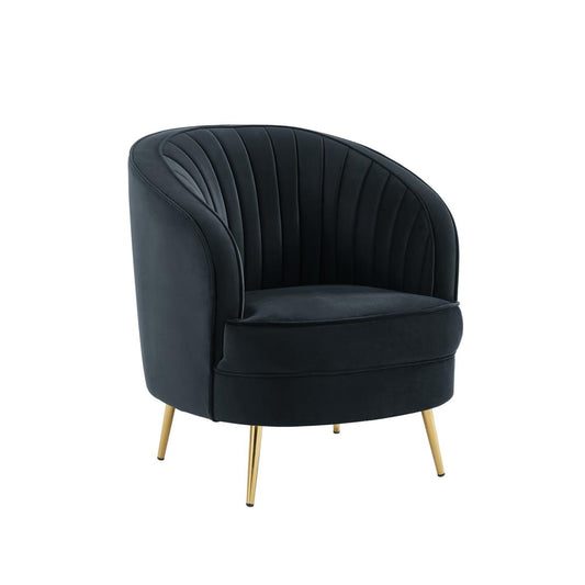 Wallace Modern Velvet Accent Chair in Black