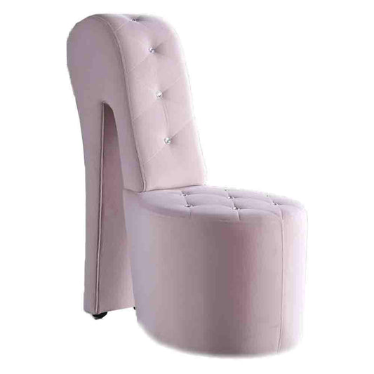 Best Master Furniture Tristram 19" Velvet High Heel Shoe Chair in Pink