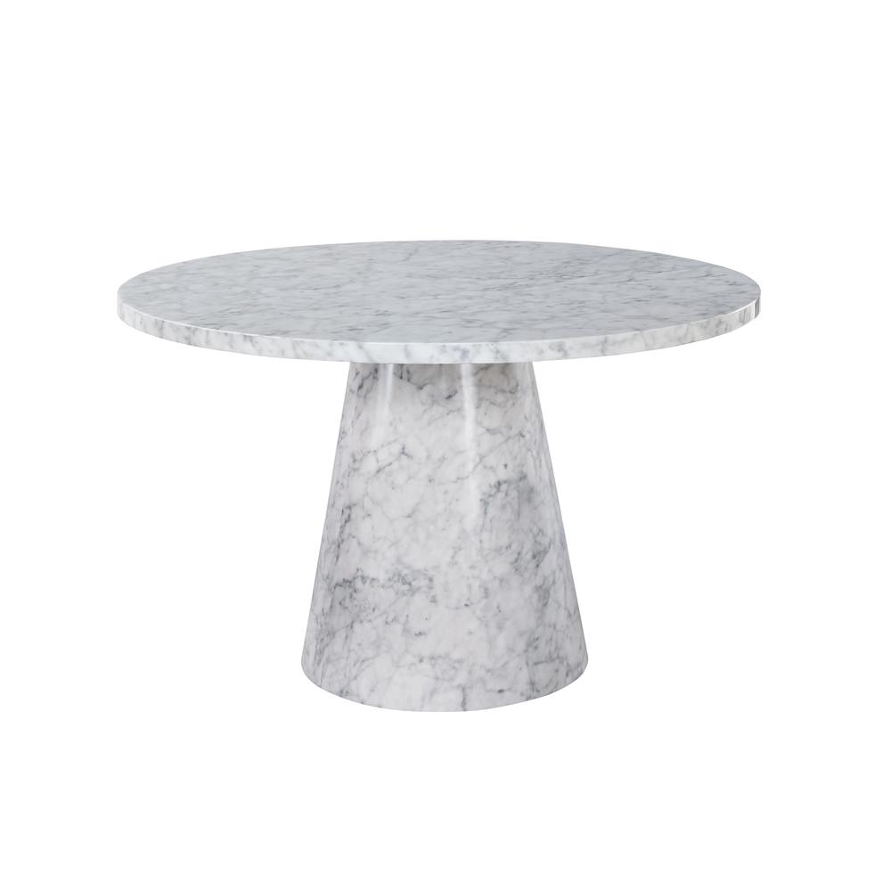 Best Master Serenity White/Gray Faux Marble Round Dining Table