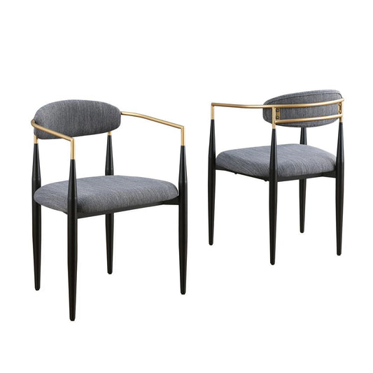 Gottfrid Grey Linen Dining Chairs, Set of 2