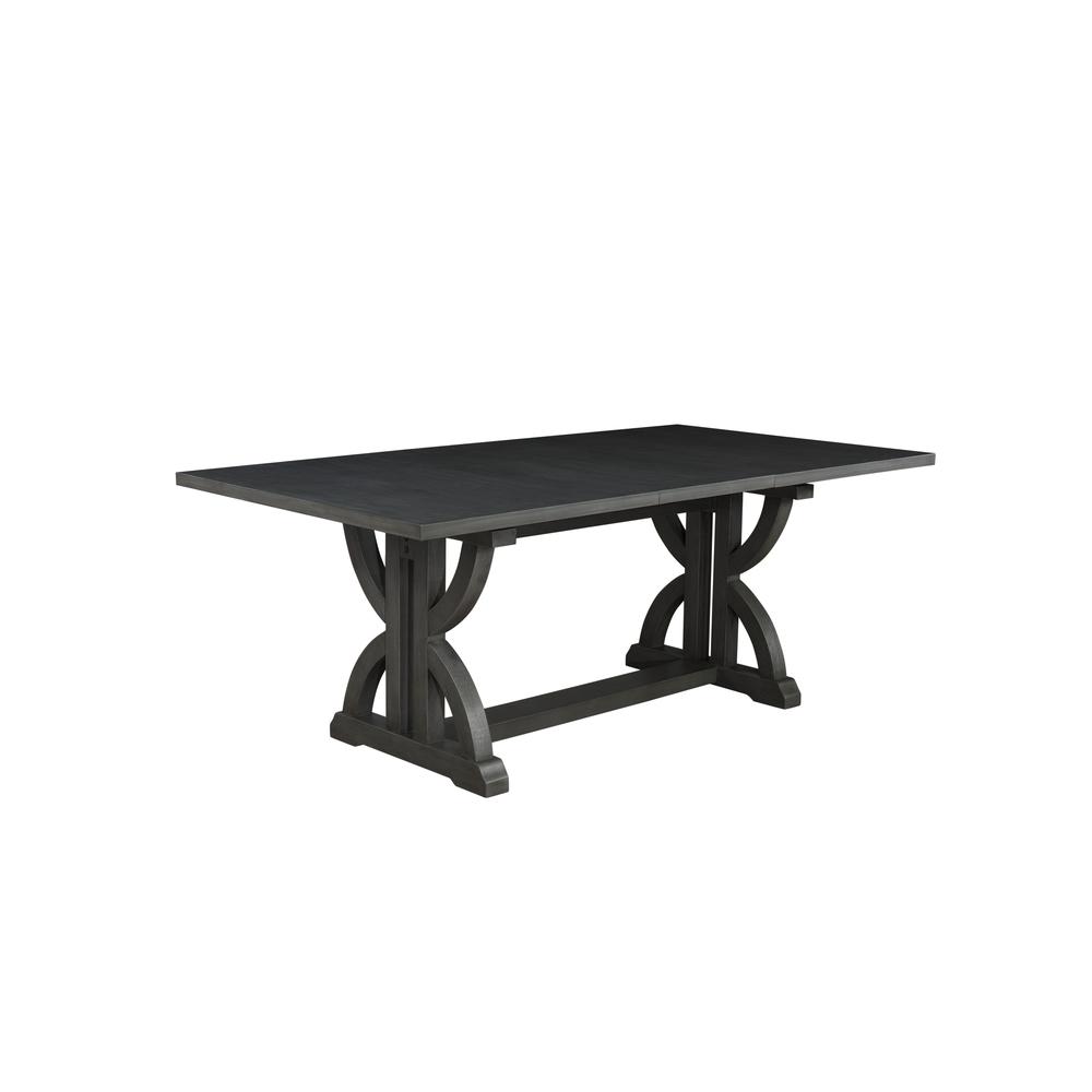 Mia Rectangular Wood Dining Table in Gray