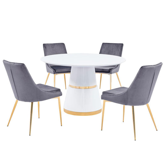 Taylor 5-Piece Dining Set in Gray