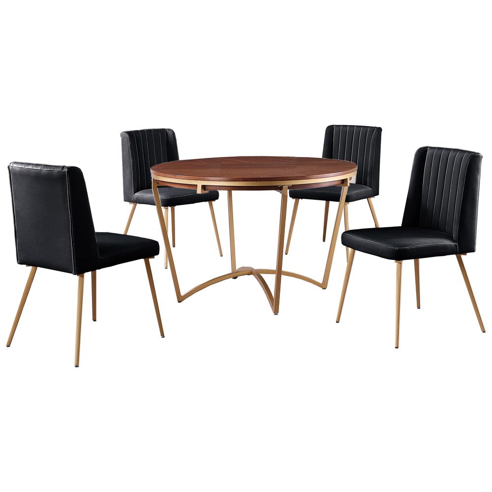 Newport 5-piece Round Dining Set in Black