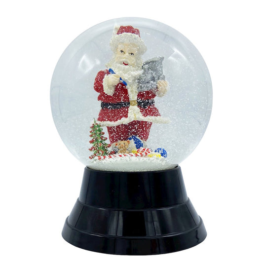 Perzy Snowglobe - Large Santa - 7"H x 3"W x 3"D