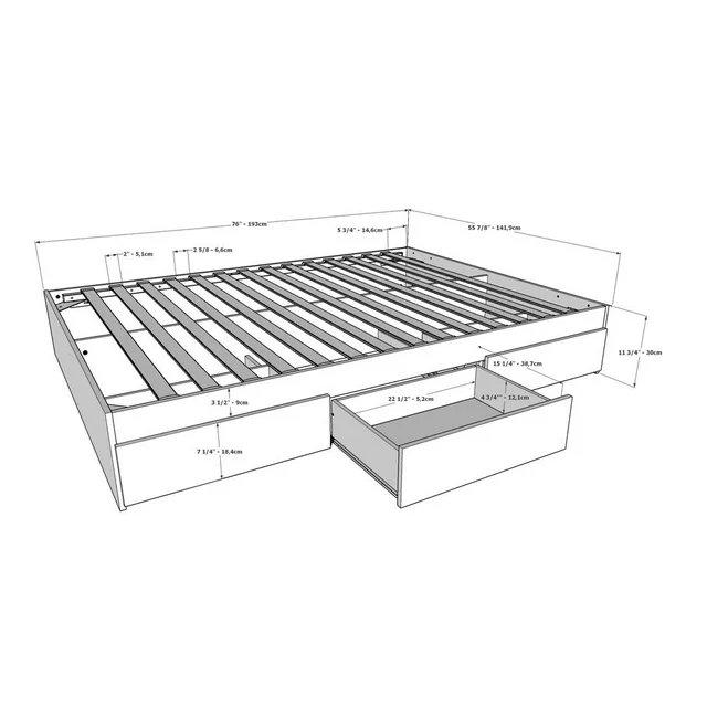 Shift 5 Piece Twin Size Bedroom Set, Bark Grey and White