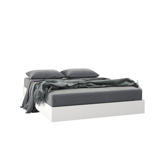 Canvas 3 Piece Twin Size Bedroom Set, Bark Grey and White