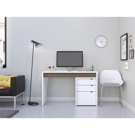 Chrono 2 Piece Home Office Set, Bark Grey & White