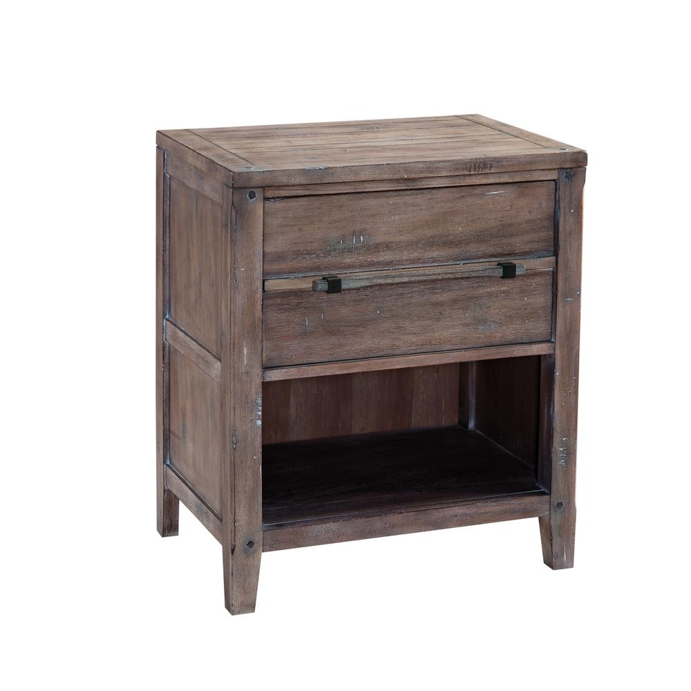 Aurora Weathered Gray Nightstand