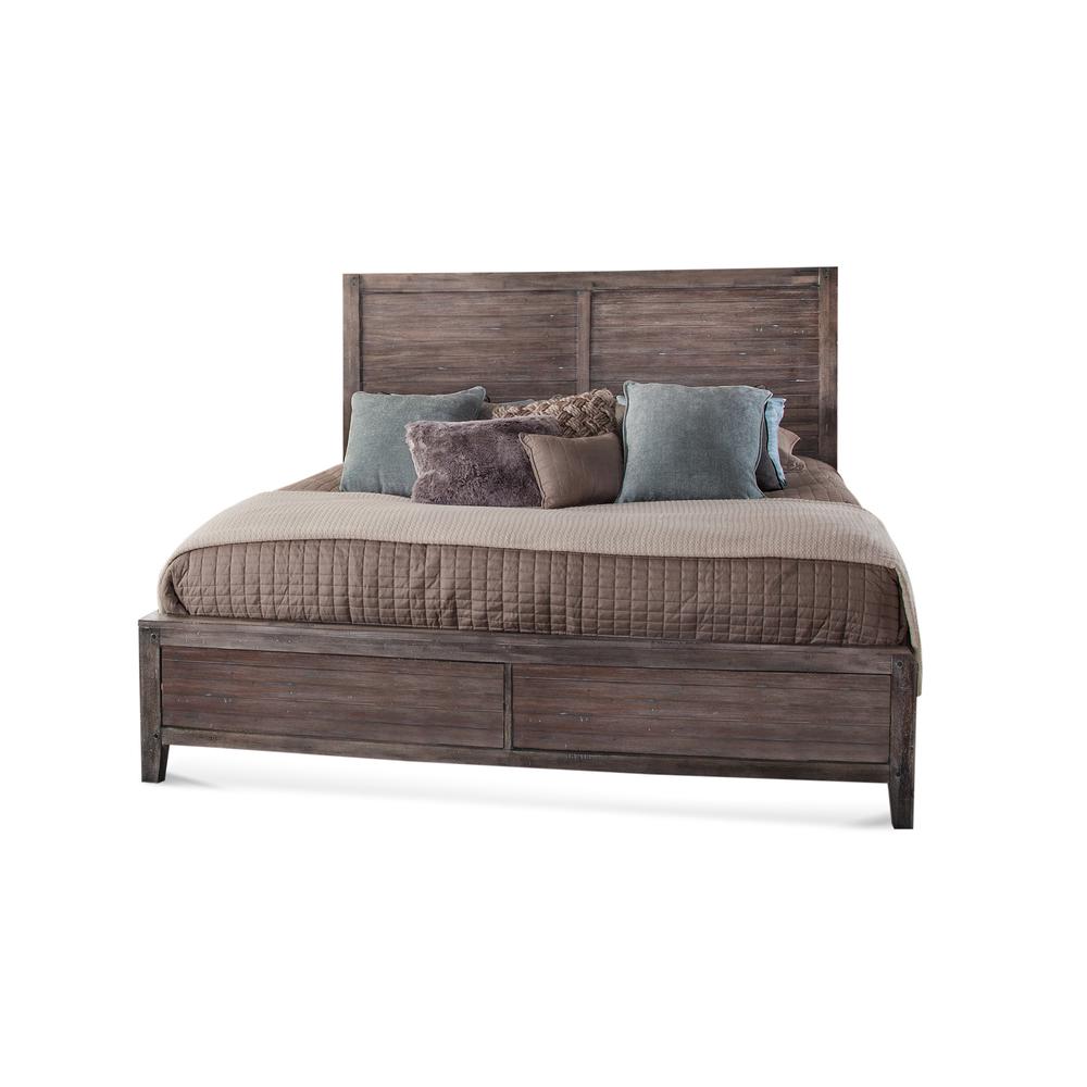 Aurora Weathered Gray Queen Panel Bed