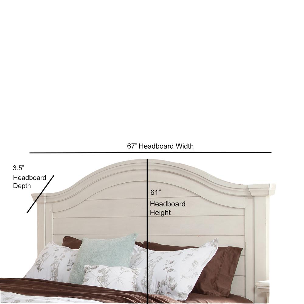 Stonebrook Antiqued White Queen Panel Headboard - parts only