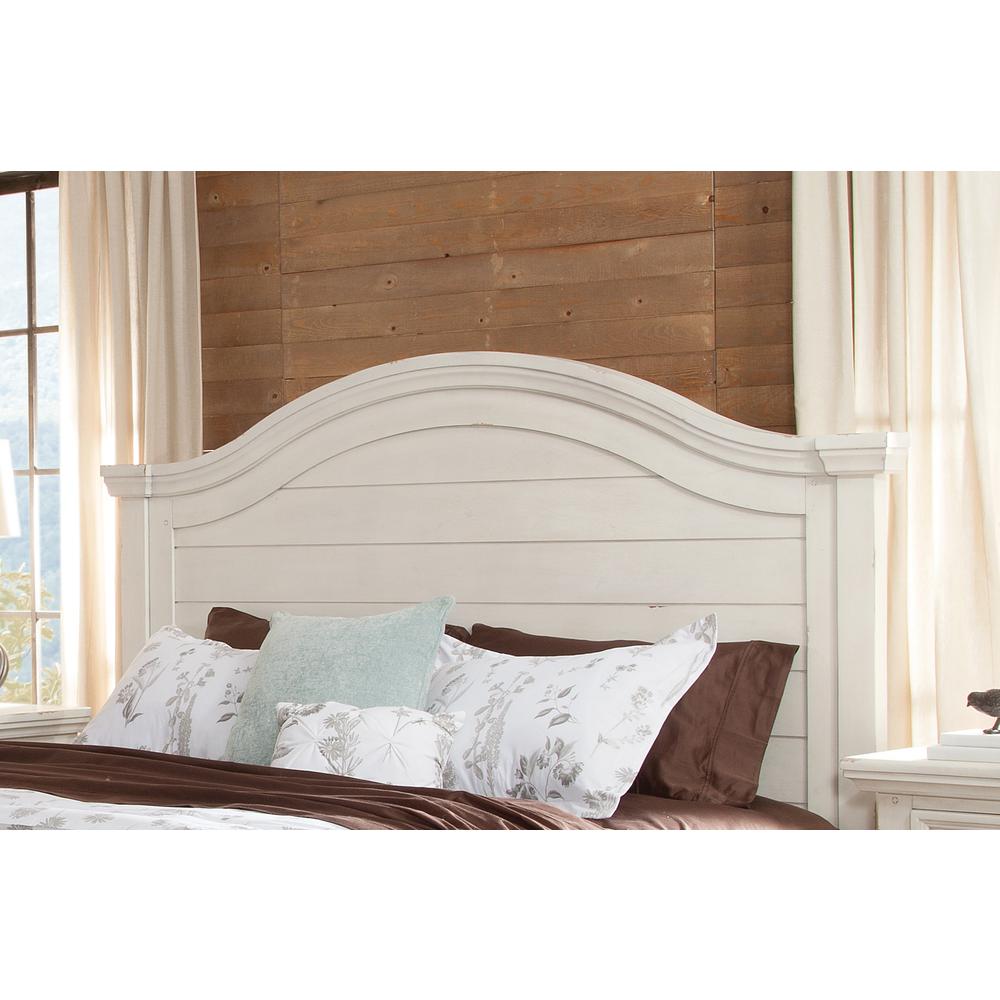 Stonebrook Antiqued White King Panel Headboard