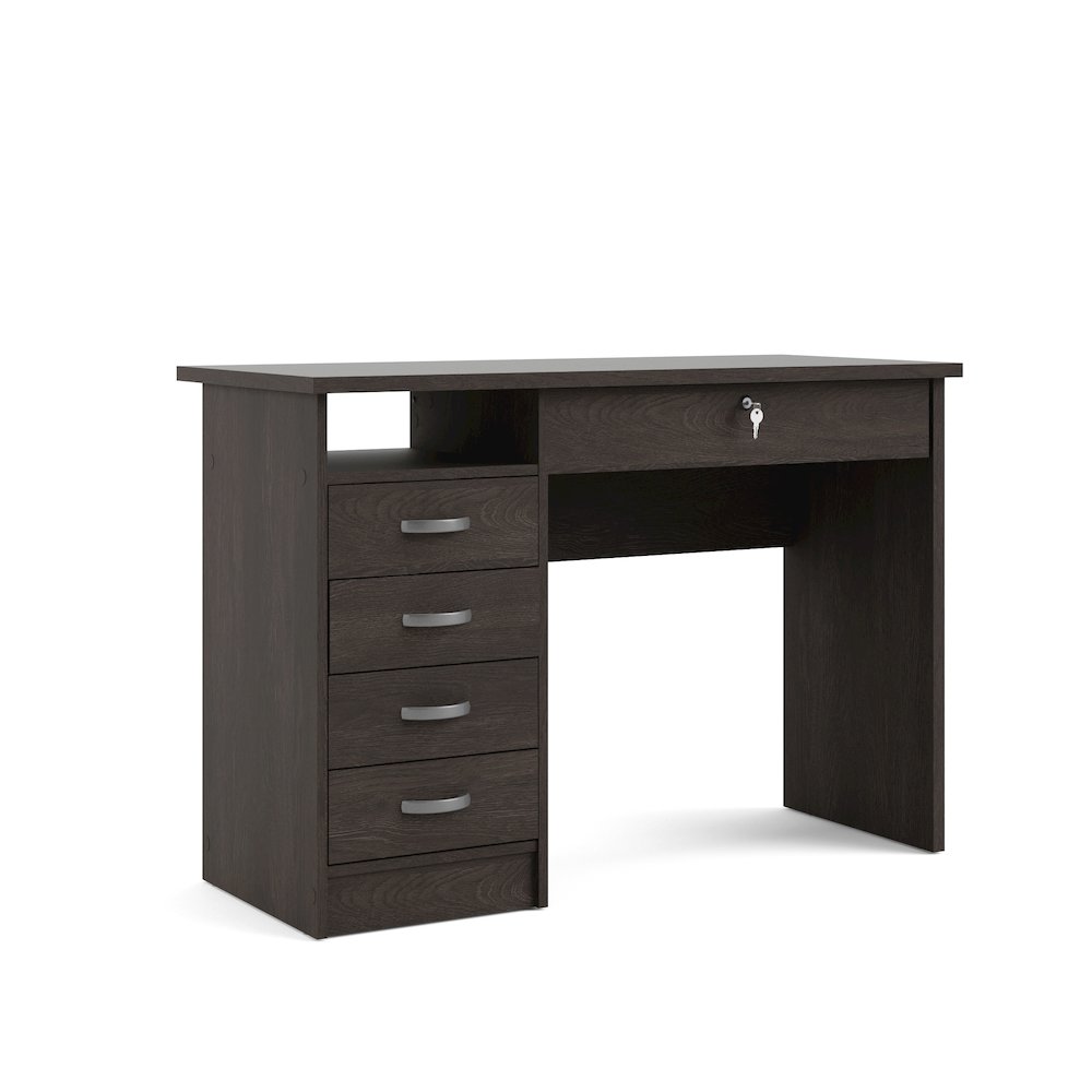 Walden Desk with 5 Drawers, Dark Chocolate