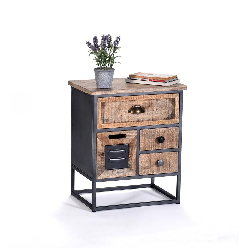 Nightstand - Tan/Black